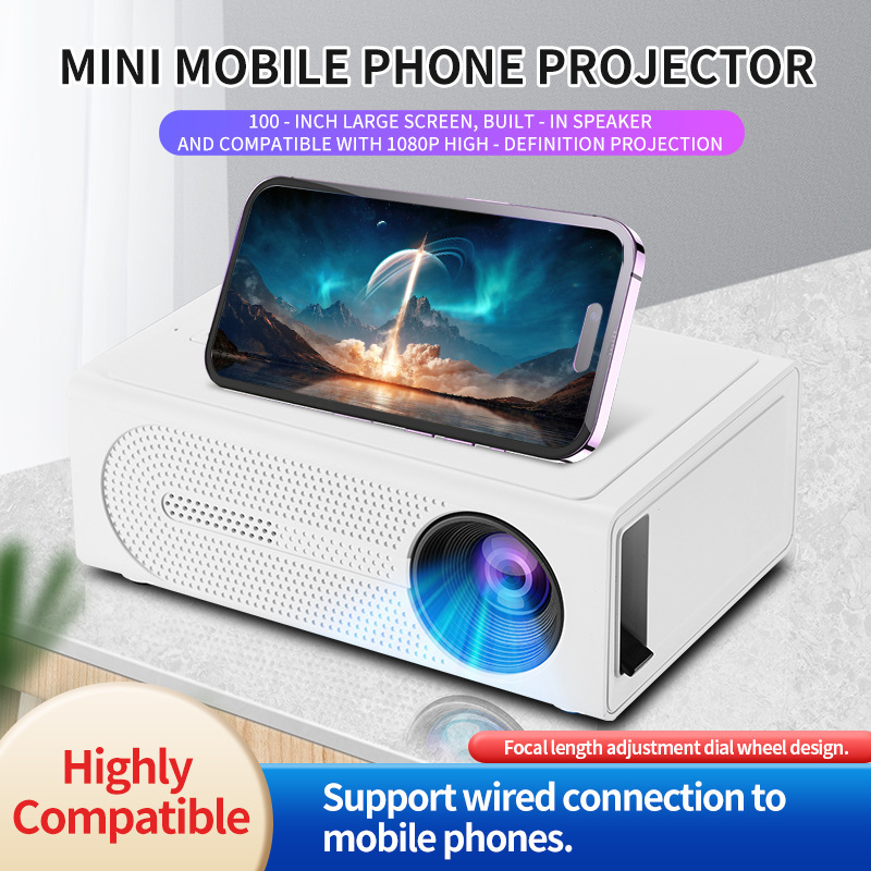 Home Cinema Kids - Mini Proyector Portátil Compatible con 1080P,