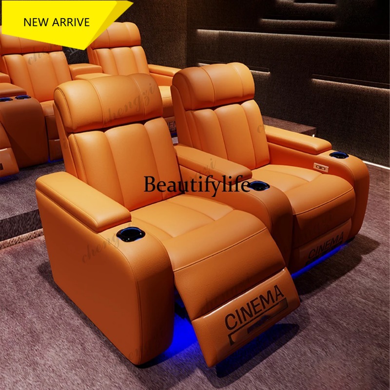 Home Cinema Lighting - Sillones Reclinables Eléctricos de Cuero Genuino