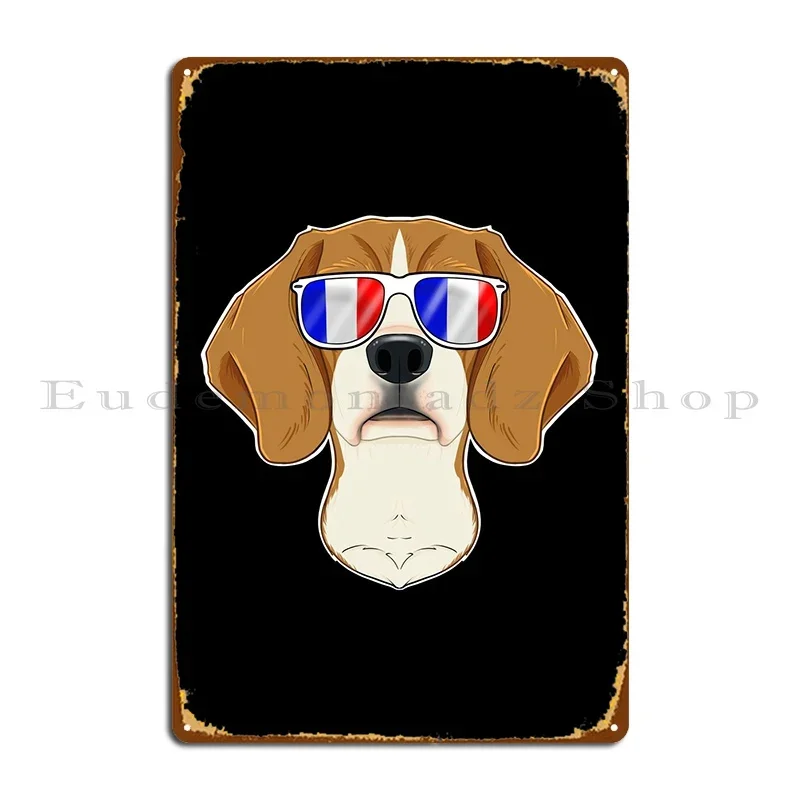 Home Cinema France - Póster Metálico Personalizable Beagle France: Letrero
