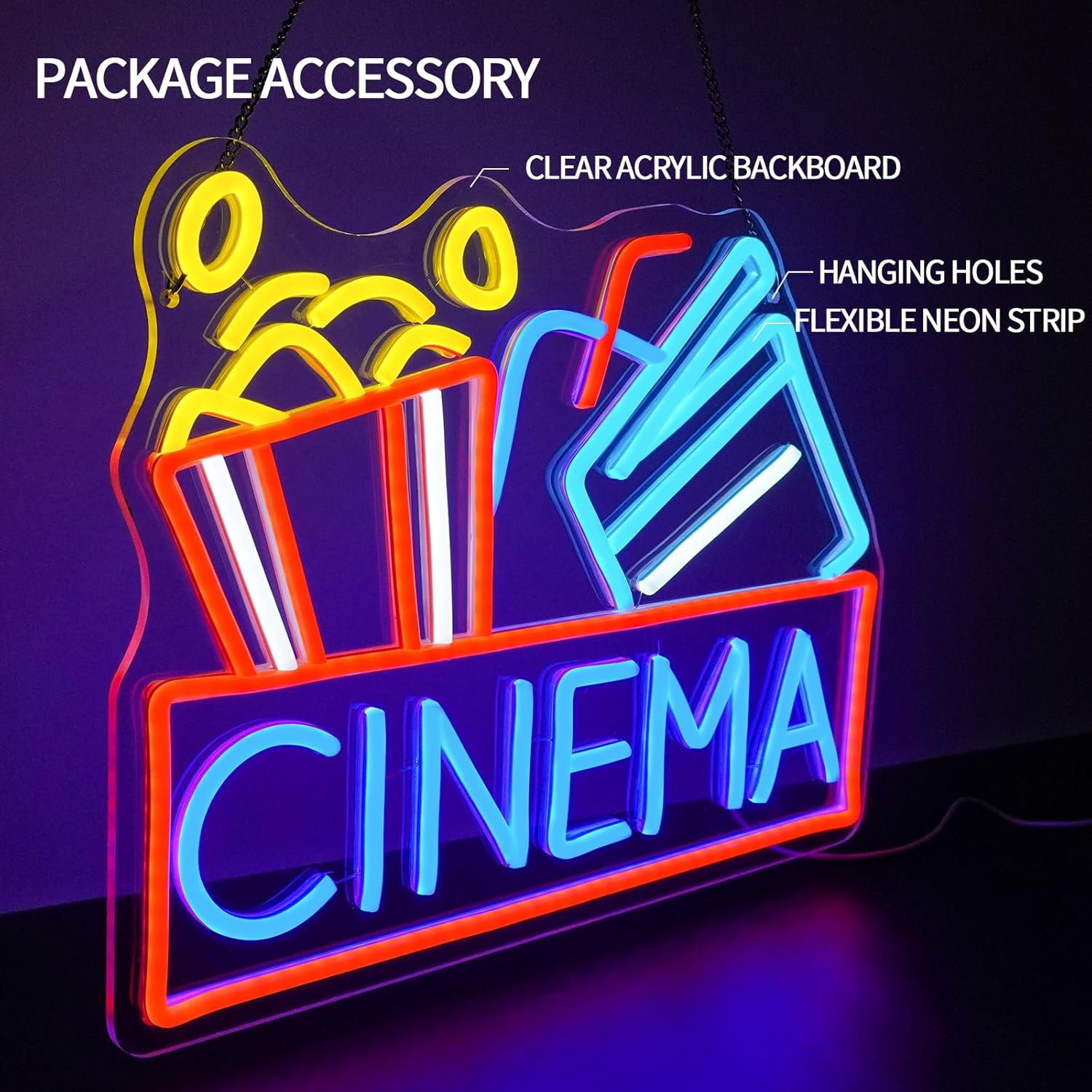 Letrero de neón de cine, luz L - Home Cinema Movies reseña y precio